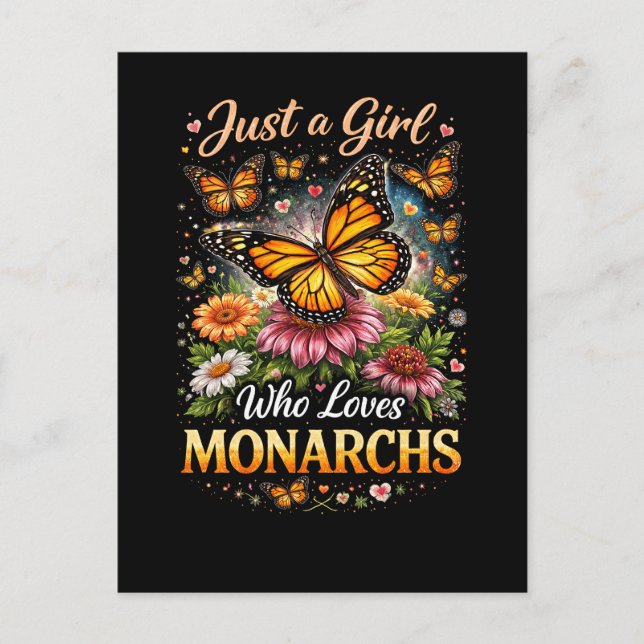 Postal Sólo una chica que ama a las monarcas (Anverso)