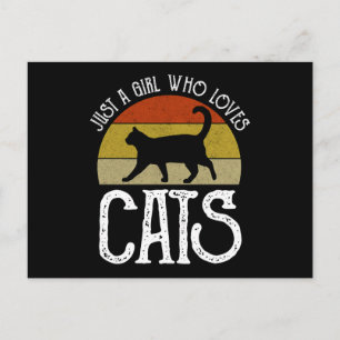 Postal Sólo Una Chica Que Ama A Los Gatos