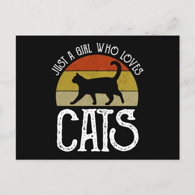 Postal Sólo Una Chica Que Ama A Los Gatos (Anverso)