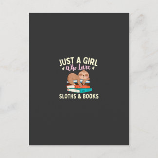 Postal Sólo una chica que ama a los perezosos y los libro