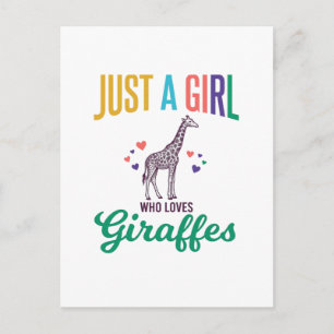 Postal Solo una chica que ama las jirafas Diseño vectoria
