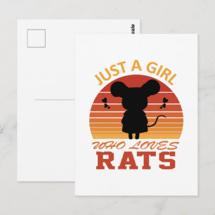 Postal Sólo una chica que ama las ratas
