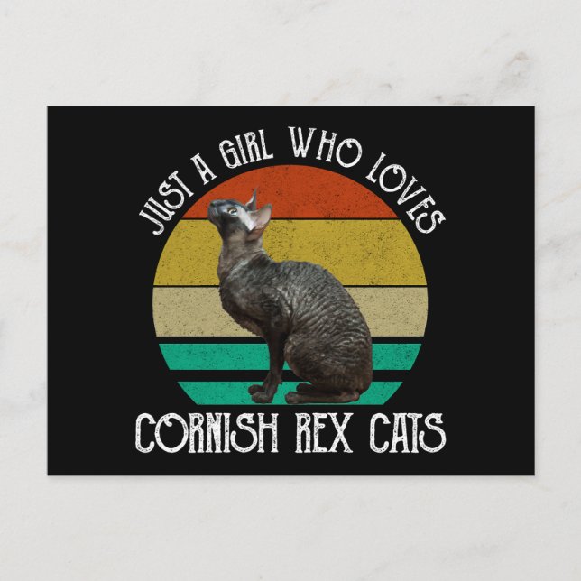 Postal Sólo Una Chica Que Ama Los Gatos Cornish Rex (Anverso)