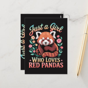 Postal Sólo una chica que ama los pandas rojos