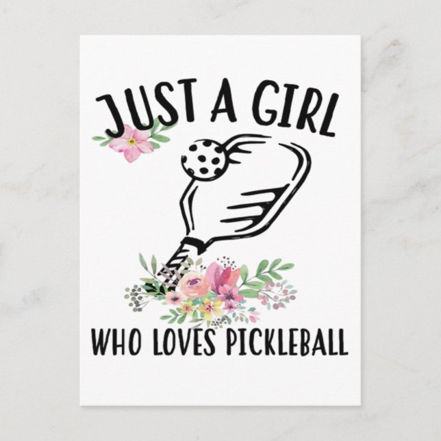 Postal Sólo una chica que ama Pickleball (Anverso)