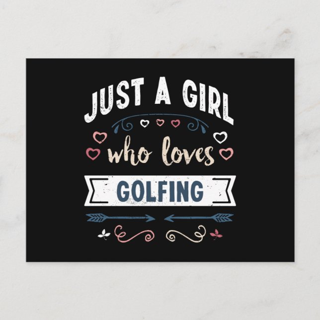 Postal Solo una chica que ama regalos divertidos de golf (Anverso)