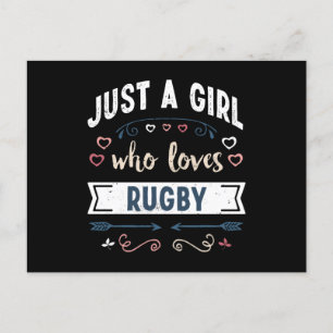 Postal Solo una chica que ama regalos divertidos de Rugby
