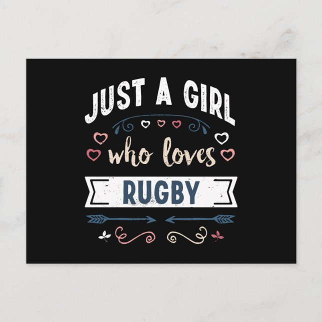 Postal Solo una chica que ama regalos divertidos de Rugby (Anverso)