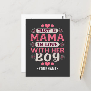 Postal Sólo una mamá enamorada de su hijo
