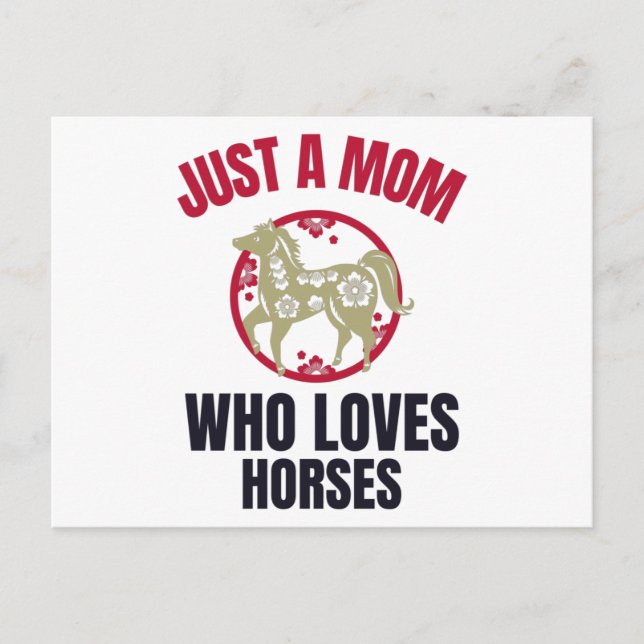 POSTAL SOLO UNA MAMÁ QUE AMA LOS CABALLOS (Anverso)