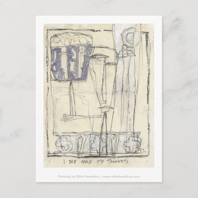 Postal Sólo veo mis pensamientos (Anverso)