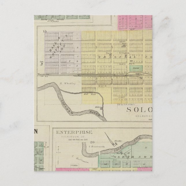 Postal Solomon, Enterprise, Dillon, Detroit, Kansas (Anverso)