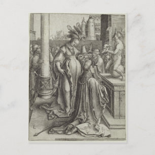 Postal Solomon Prays frente a una imagen de Graven, c.151