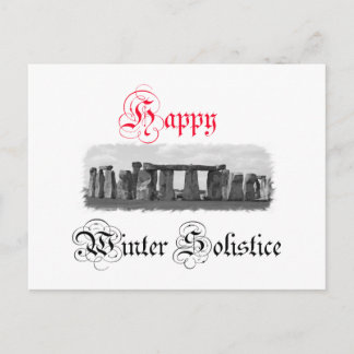 Postal Solsticio de invierno feliz Stonehenge