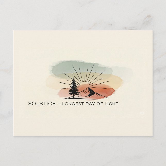 Postal solsticio de verano retro (Anverso)
