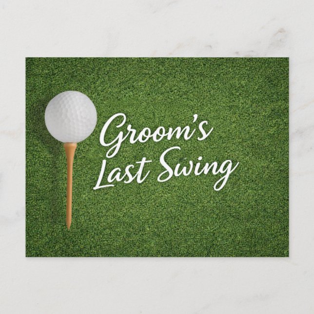 Postal Soltero de Golf con temática de césped verde (Anverso)