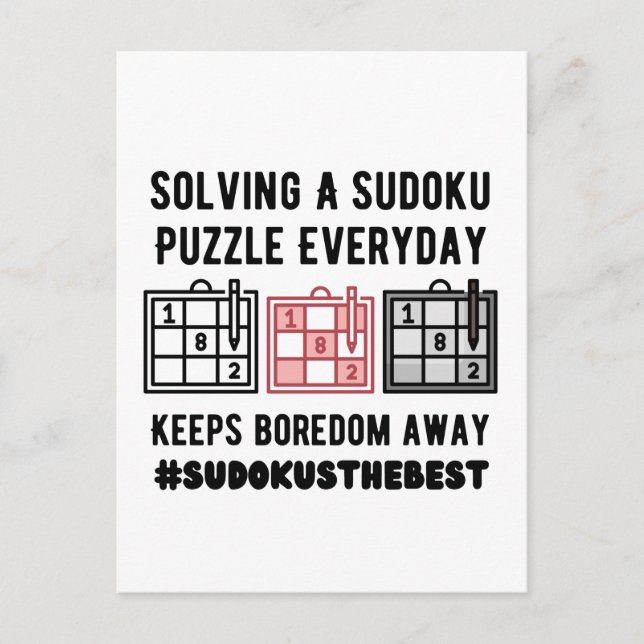 Postal Solving a sudoku puzzle a everyday   (Anverso)