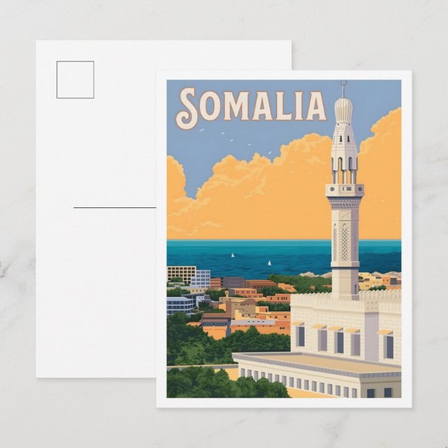 Postal Somalia África Viajes Antiguos (Anverso / Reverso)