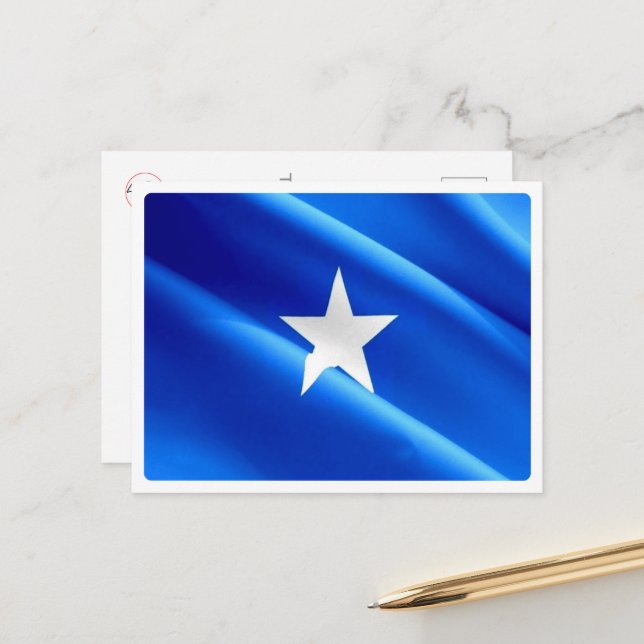 Postal Somalia - Bandera Ondeando - (Anverso/Reverso In Situ)