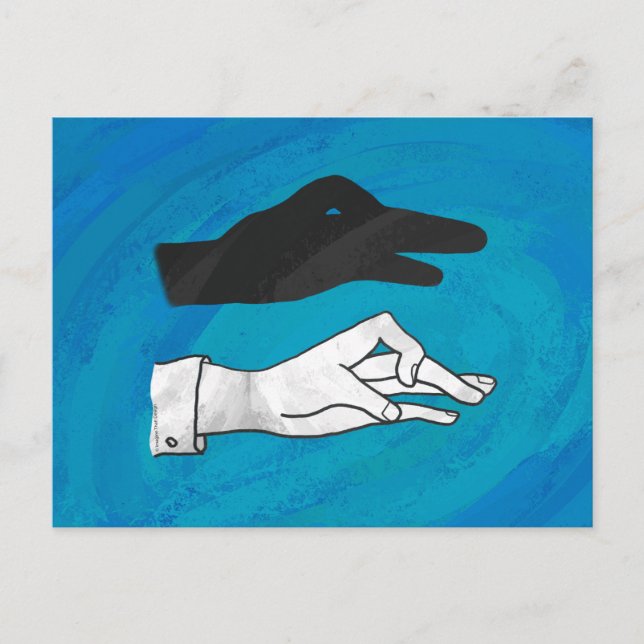 Postal Sombra De Pato En Azul (Anverso)