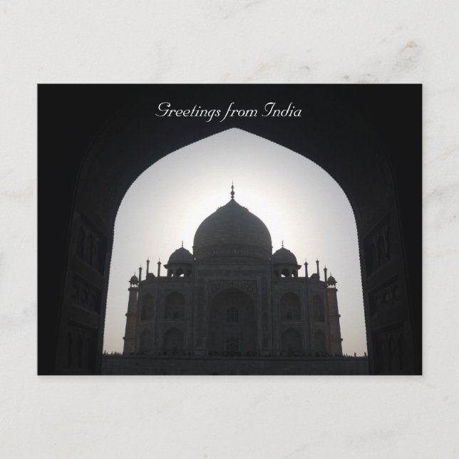 Postal sombra de taj mahal (Anverso)