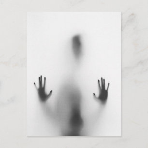 Postal Sombra del cuerpo de Halloween con fantasía