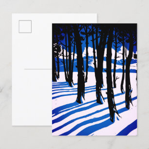 Postal Sombras de Bosque Invernal – Naturaleza Mínima Azu