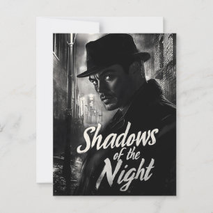 Postal Sombras de la noche - Diseño de estilo Noir cinema