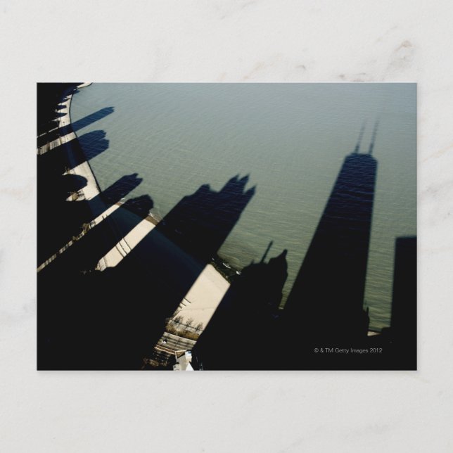 Postal Sombras de la torre Hancock y edificios de apartam (Anverso)