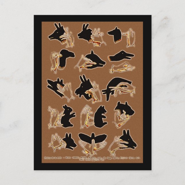 Postal Sombras de mano en la arena (Anverso)