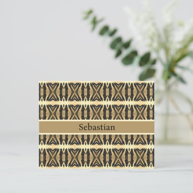 Postal Sombras psicodélicas en oro, personalizado (Anverso de pie)