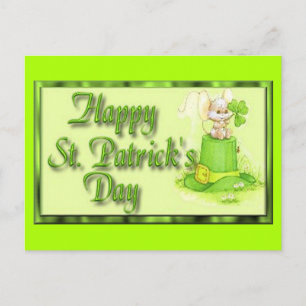 Postal Sombrero de ratón del día de San Patricio Trébol