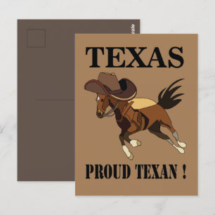 Postal Sombrero de Vaquero Caballo Orgulloso Tejano Texas