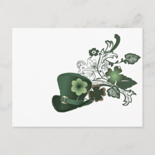 Postal Sombrero Elegante Trébol
