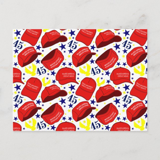 Postal Sombrero Trump 2020 MAGA - Blanco - (Anverso)