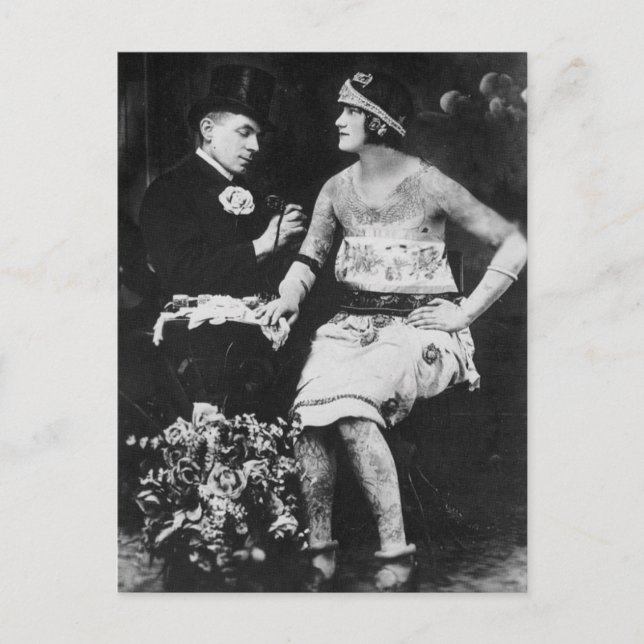 Postal Sombreros y tatuajes superiores (Anverso)