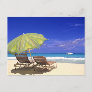 Postal Sombrilla de playa, Abaco, Bahamas