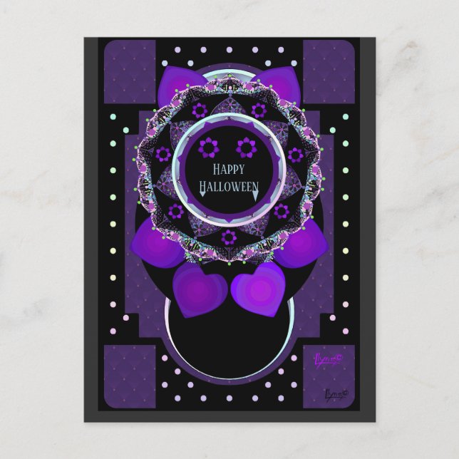 Postal Sombrilla morada y Corazones.7 (Anverso)