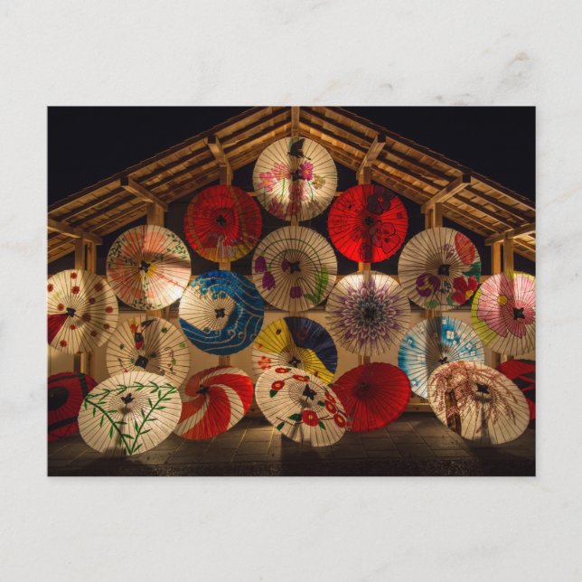 Postal Sombrillas iluminadas (Anverso)