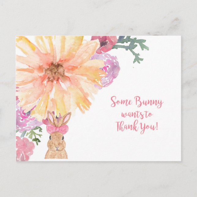 Postal Somebunny Gracias Postcard - Cumpleaños o Pascua (Anverso)