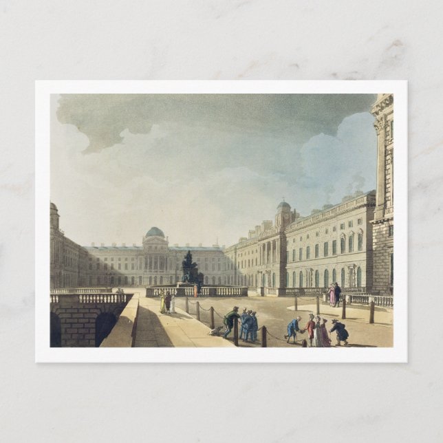 Postal Somerset House, Strand, de 'Ackermann's Microcos (Anverso)