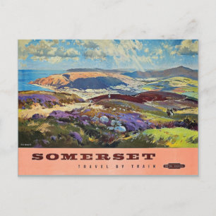 Postal Somerset por afiche de viaje en tren