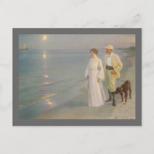 Postal Sommeraften ved Skagens (Playa de Verano iluminada