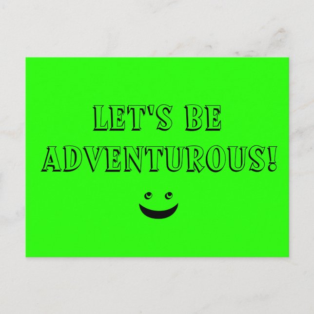 Postal SOMOS ADVENTUROSOS Divertidos Sonriendo Cara Lime  (Anverso)