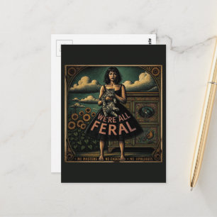 Postal Somos Todas Damas Vintage Feral y Gato