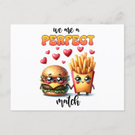 Postal Somos una hamburguesa perfecta con patatas fritas