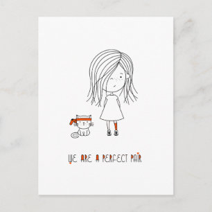 Postal Somos una pareja perfecta, niña linda y divertida