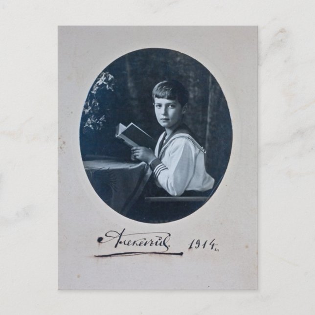 Postal Son zar - ALEXIS Romanov de Rusia #089 (Anverso)