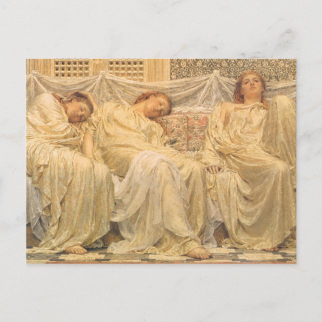 Postal Soñadores de Albert Joseph Moore, arte victoriano (Anverso)