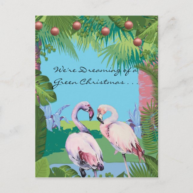 Postal Soñamos con un Navidad verde personalizado (Anverso)